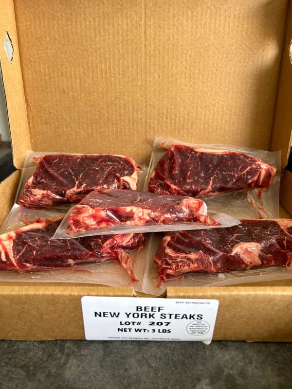 Beef New York Steaks 3 lbs. - Totally Raw
