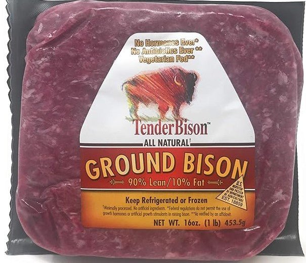 90% Lean Ground Bison 1 lb. - Totally Raw